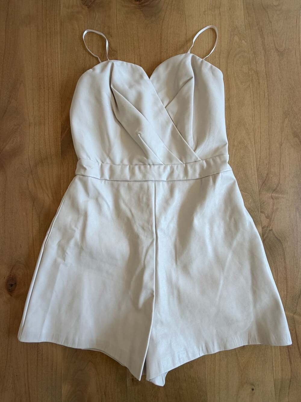 Petal + Pup Romper Size S Faux Leather Cream NEW